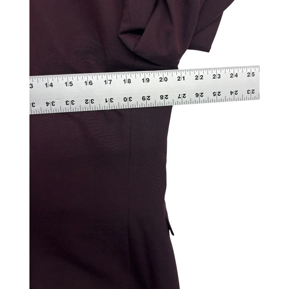 Express 40R 33x30 Eggplant 2pc Pant Suit Stretch Slim Wool Blend Flat Front